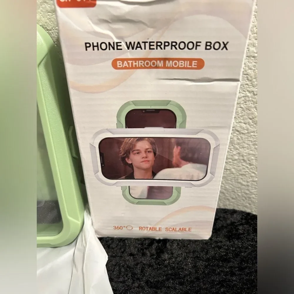 Brand New Green Waterproof Bathroom Phone Wall Mount Holder